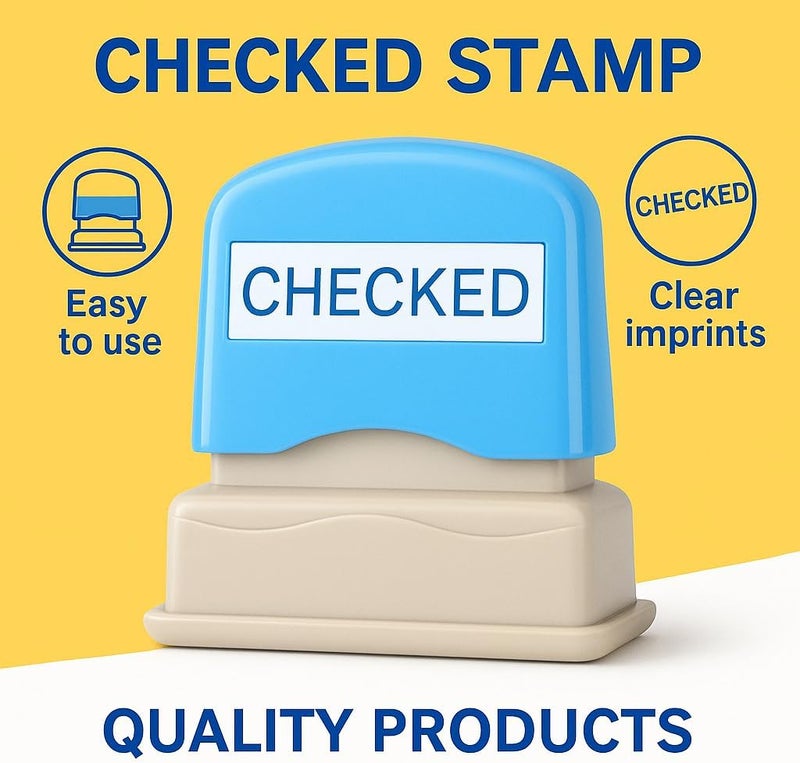 Fitto Checked Stamp 6.5cm Blue Cover Seal for Office and Notary - Image 2