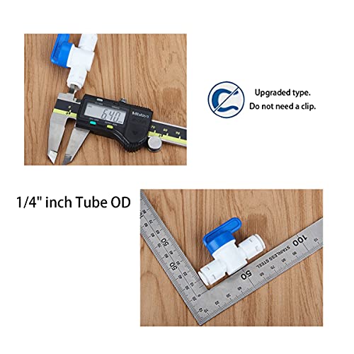 ESHIONG 1/4" Push to Connect Shut Off Ball Valve for RO(Reverse Osmosis) Water Filter,NSF Certified Plastic Quick Connect RO Fittings(8 pcs) - Image 2