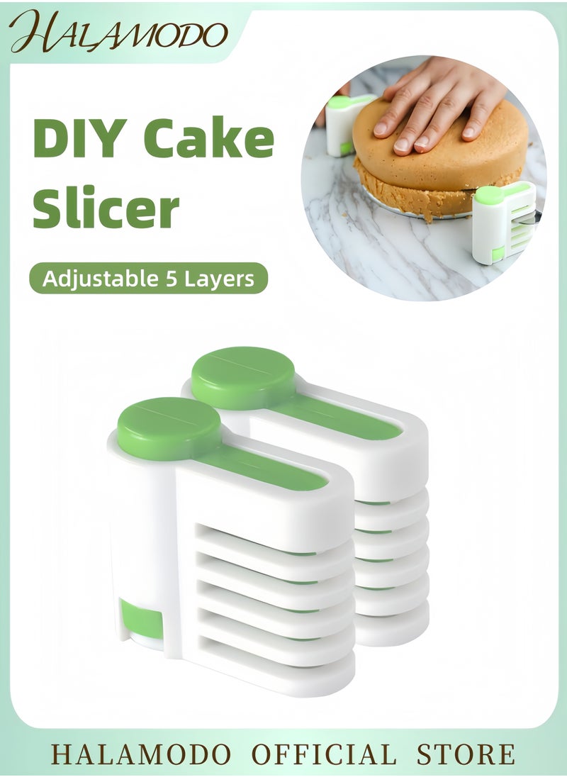 5 Layer DIY Cake Bread Cutter - White and Green Color