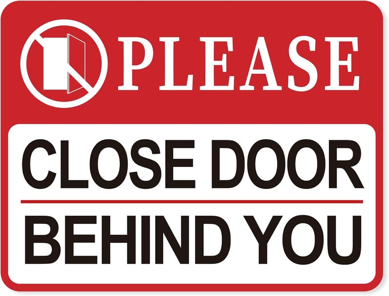 LUHIMO Please Close Door Behind You Sign, Self Adhesive Weatherproof Vinyl Close The Door Stickers, Keep Closed Sign for Home Office Business Hospital Restroom School - Image 1