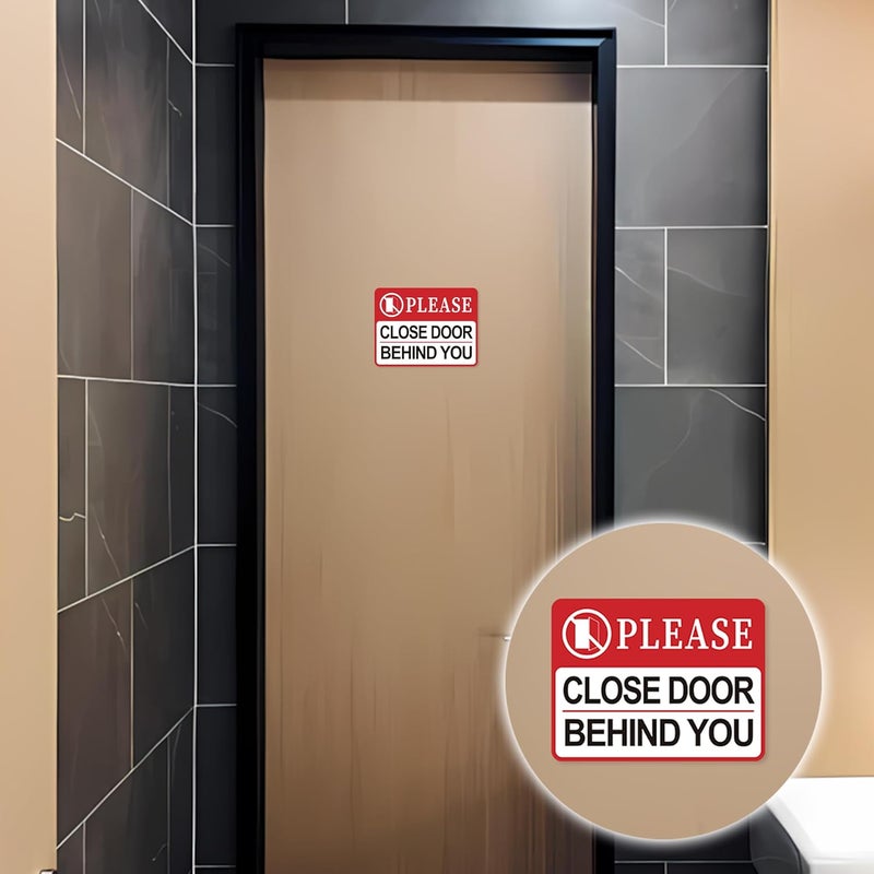 LUHIMO Please Close Door Behind You Sign, Self Adhesive Weatherproof Vinyl Close The Door Stickers, Keep Closed Sign for Home Office Business Hospital Restroom School - Image 4