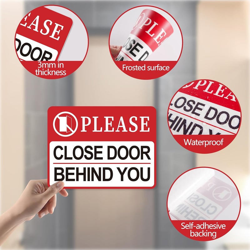 LUHIMO Please Close Door Behind You Sign, Self Adhesive Weatherproof Vinyl Close The Door Stickers, Keep Closed Sign for Home Office Business Hospital Restroom School - Image 3