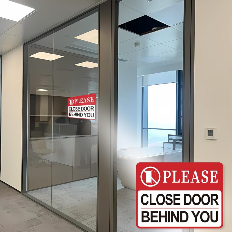 LUHIMO Please Close Door Behind You Sign, Self Adhesive Weatherproof Vinyl Close The Door Stickers, Keep Closed Sign for Home Office Business Hospital Restroom School - Image 5