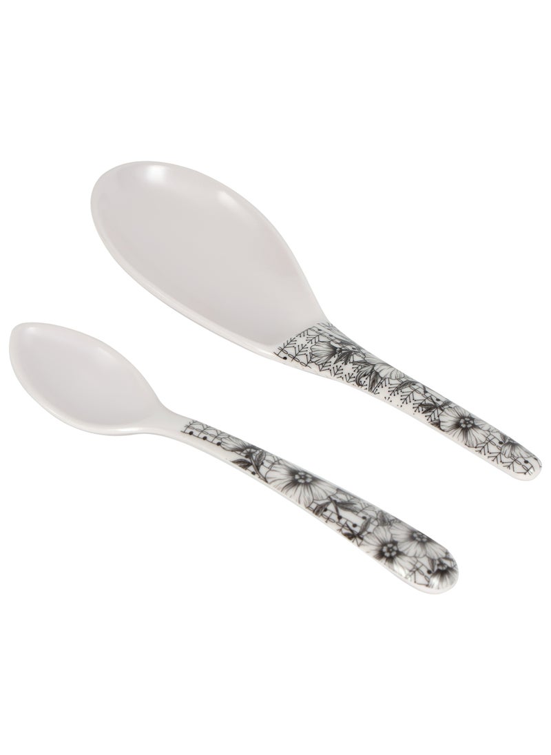 DELCASA - Delcasa 35 Piece Floral Beast Melamineware Dinner Set DC2461 Plates, Bowls, and Spoons - Image 1