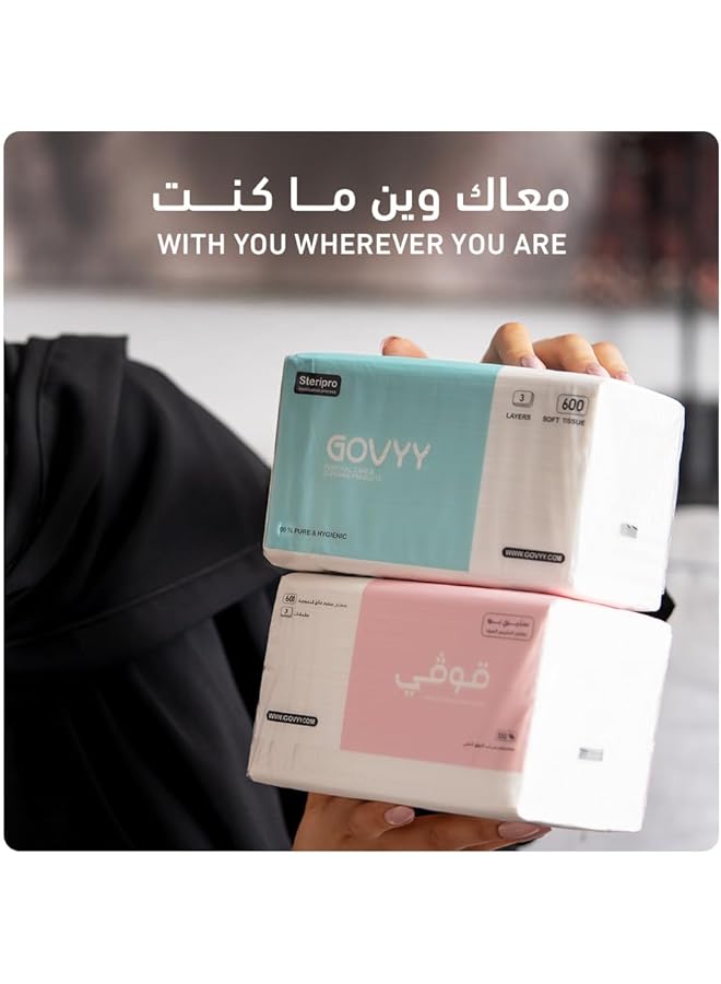 erorex 3 Ply Facial Tissues – Pack Of 8 With 600 Individual Sheets Per Pack – Soft Facial Tissues Perfect - Image 3