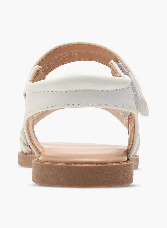 Flora Bella By Shoexpress Girls Braided Detail Sandals With Hook And Loop Closure