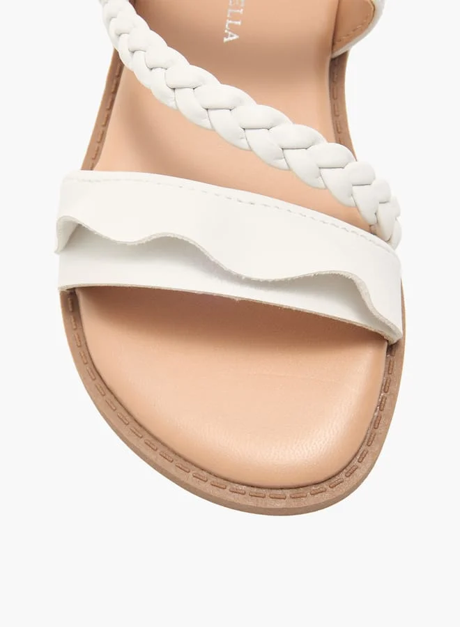 Flora Bella By Shoexpress Girls Braided Detail Sandals With Hook And Loop Closure