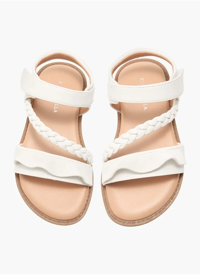 Flora Bella By Shoexpress Girls Braided Detail Sandals With Hook And Loop Closure