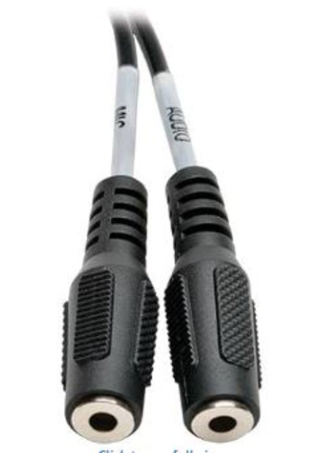 تريب لايت كابل تقسيم صوت ستيريو 3.5 مم Tripp Lite P318-06N-MFF (من منفذ ذكر واحد إلى منفذين أنثى) – بطول 6 بوصات - Image 2