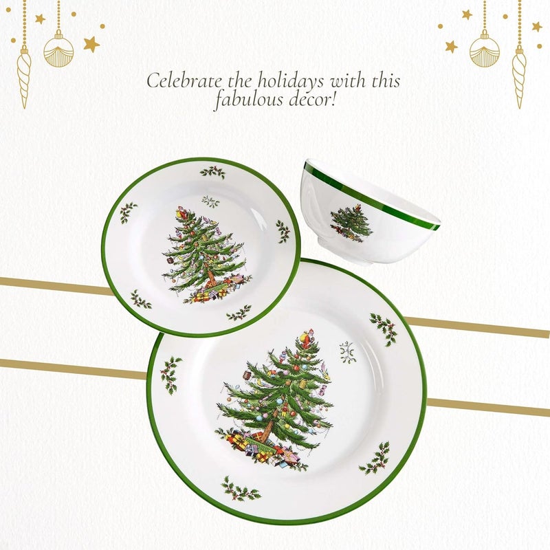 Spode Christmas Tree 6-Inch Melamine Bowls - Set of 4 Festive Bowls for Soup, Dessert & Holiday Dishes - Durable, Dishwasher Safe - Versatile Tableware for Indoor & Outdoor Christmas Gatherings - Image 5