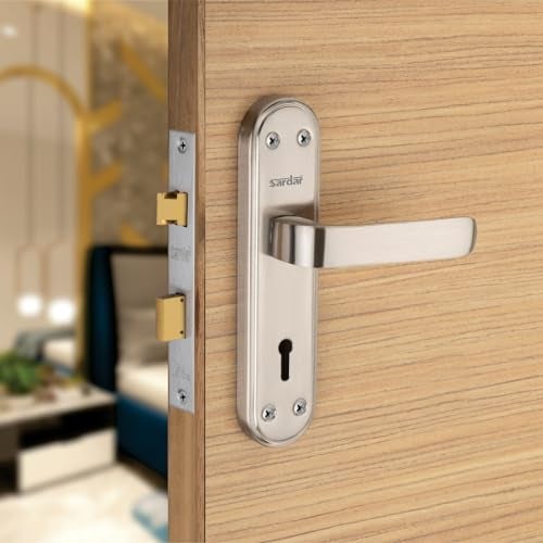SARDAR IM-07 Iron Handle Set 7 Inch|2 Keys | 6 Lever Single Turn Lock Set| Handle Set for Door, Bathroom, Bedroom, Living Room| (SS) - Image 1
