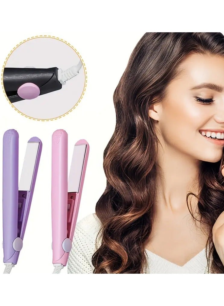 Ucanbe Pink Kawaii Auto-Rotating Curling Wand - Mini 2-in-1 Hair Straightener & Curler with Heat-Resistant Case  - Image 2