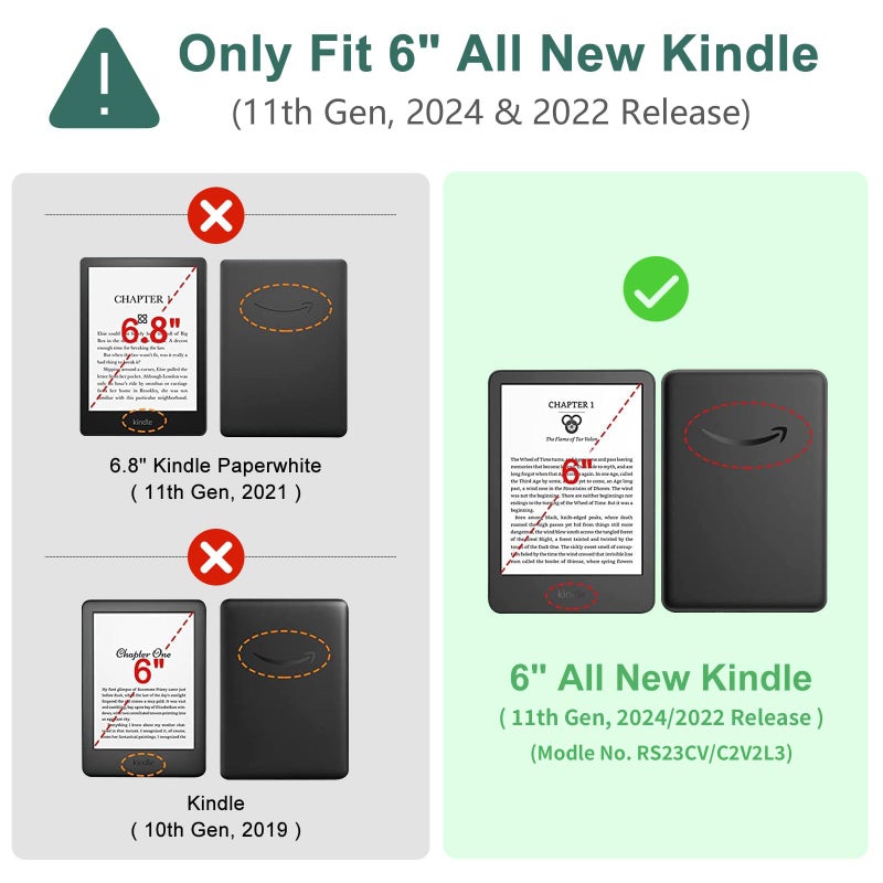 TaIYanG Case for 6" All-New Kindle (11th Generation 2024 & 2022 Release), Lightweight Slim Smart PU Leather Cover for 6 inch Kindle 2024 & 2022 e-Reader (Not Fit Paperwhite 11th Gen 2021) - Image 2