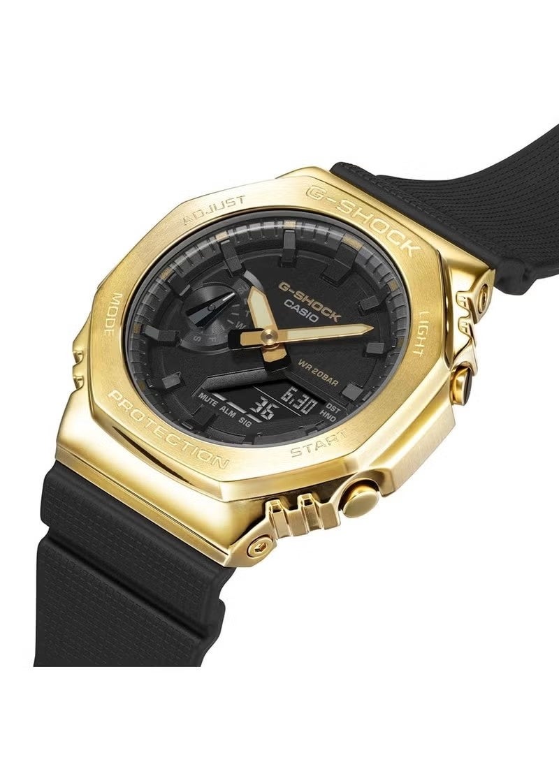 G-SHOCK Men's Watch With Gold Metal Bezel and Black Strap GM-2100G-1A9DR - Image 2