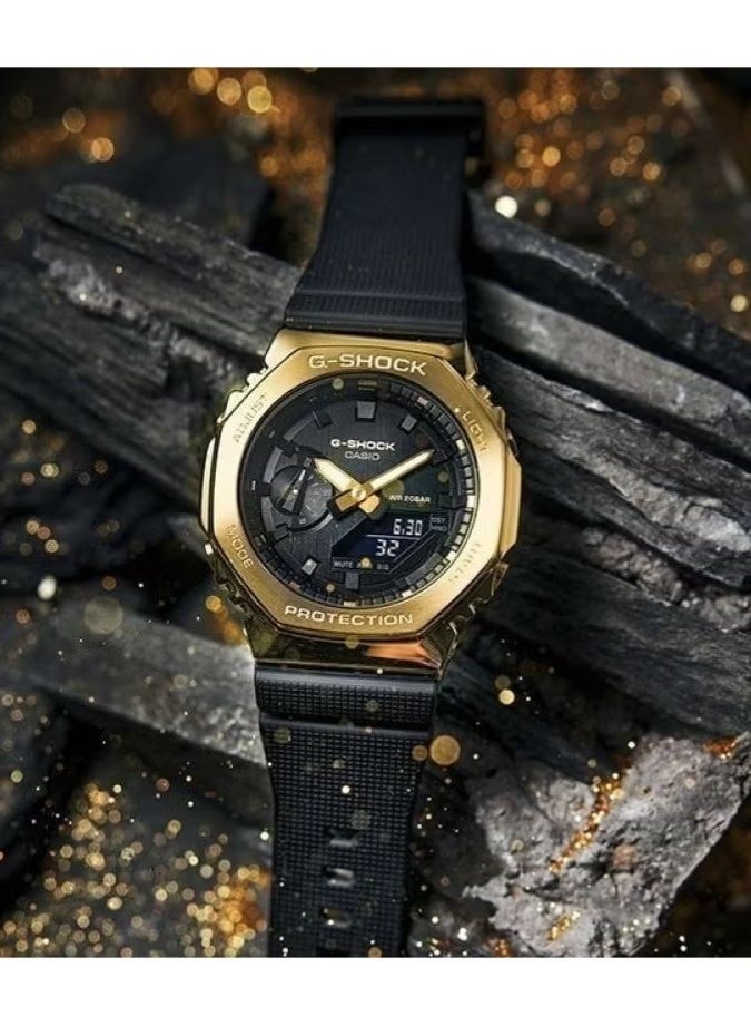 G-SHOCK Men's Watch With Gold Metal Bezel and Black Strap GM-2100G-1A9DR - Image 3