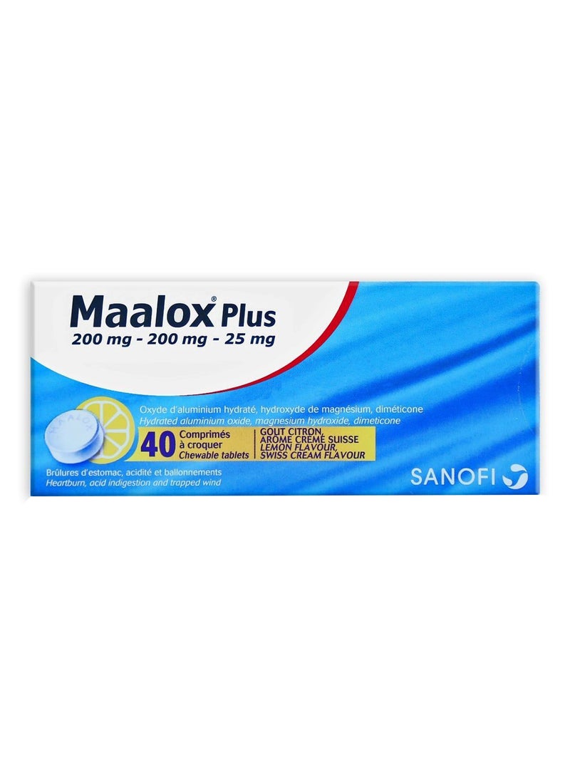 Maalox Plus Chew Tab 40'S