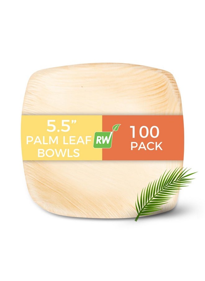 Restaurantware Restaurantware Midori 7 Ounce Small Square Palm Bowls 100 Microwavable Palm Leaf Soup Bowls- Freezable Sustainable Areca Palm Leaf Deep Bowls Oven-Ready For Hot & Cold Foods  - Image 1