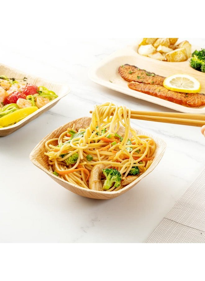 Restaurantware Restaurantware Midori 7 Ounce Small Square Palm Bowls 100 Microwavable Palm Leaf Soup Bowls- Freezable Sustainable Areca Palm Leaf Deep Bowls Oven-Ready For Hot & Cold Foods  - Image 4