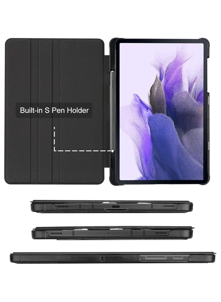 Green Tiger Galaxy Tab S8 Plus/S7 FE 2021/S7 Plus 2020 12.4‘’ Case(SM-X800 X806 T730 T733 T736 T970 T975 T976 T978), Slim Stand Folio Smart Cover for 12.4" Galaxy Tab S8+ S7 FE S7+ -Black - Image 4