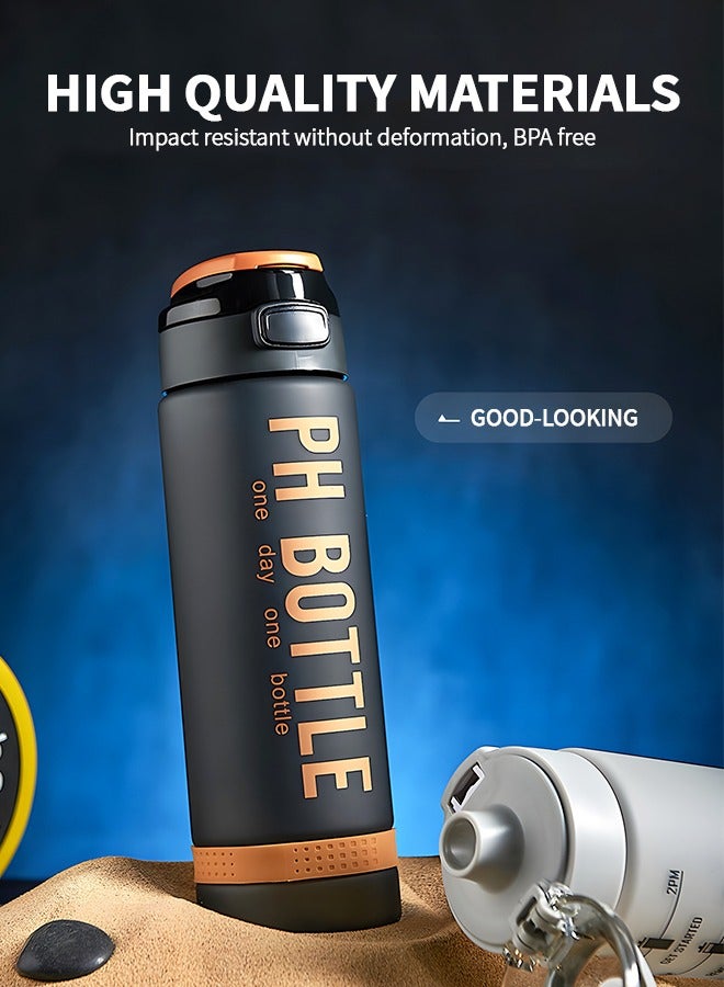 GROIC 1L Water Bottles with Handle & Time Marker, Motivational Water Bottle with BPA Free Tritan Material, Leakproof Water Jug for Fitness Sports  - Image 4