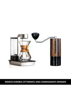 Chemex Home Barista Brewing Bundle – Comandante C40 MK4 Manual Coffee Grinder (Liquid Amber) & Chemex Ottomatic 2.0 Coffee Brewer with 6–8 Cup Glass Carafe – Premium Pour-Over Set with Nitro Burrs, Hot Plate & Auto Bloom  - Image 1
