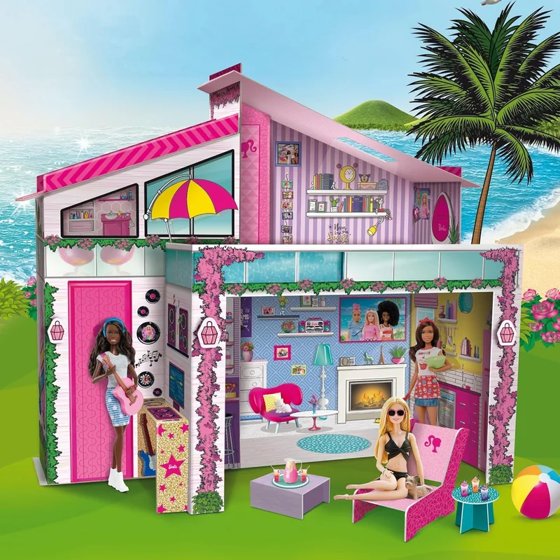 Barbie Barbie Dream Summer Villa with Doll - 2-Storey Cardboard Playset