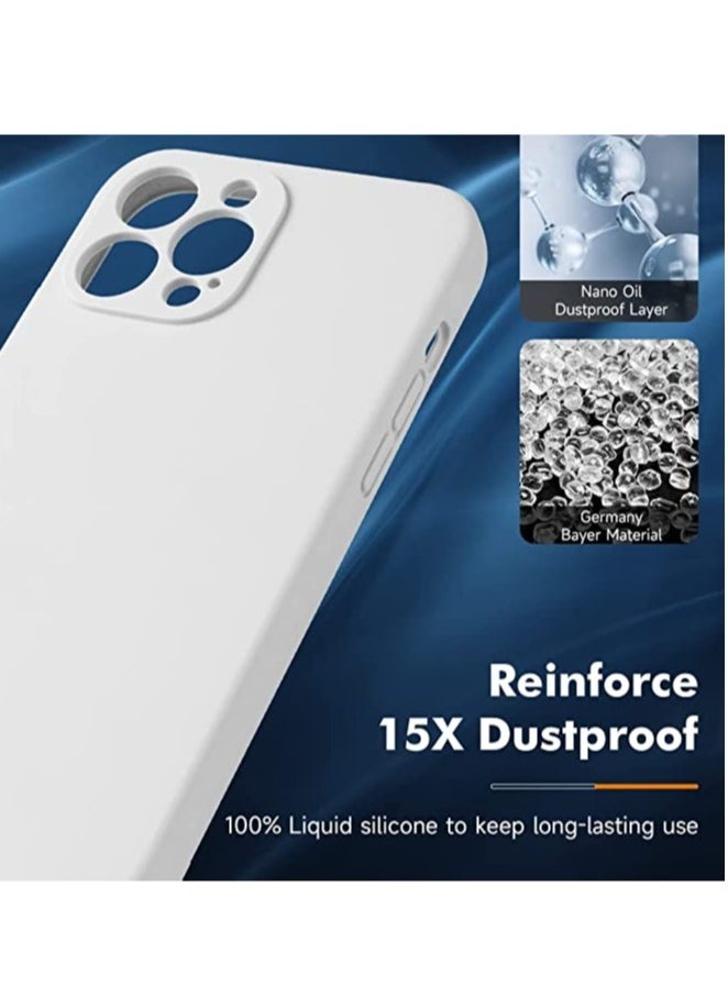 ELTRAZONE - iPhone 14 Pro Max + 2 Pack Tempered Glass Screen Protector Magsafe Case Silicone Phone Case with Microfiber Lining for iPhone 14 Pro Max 6.7 inch 2022,White - Image 1