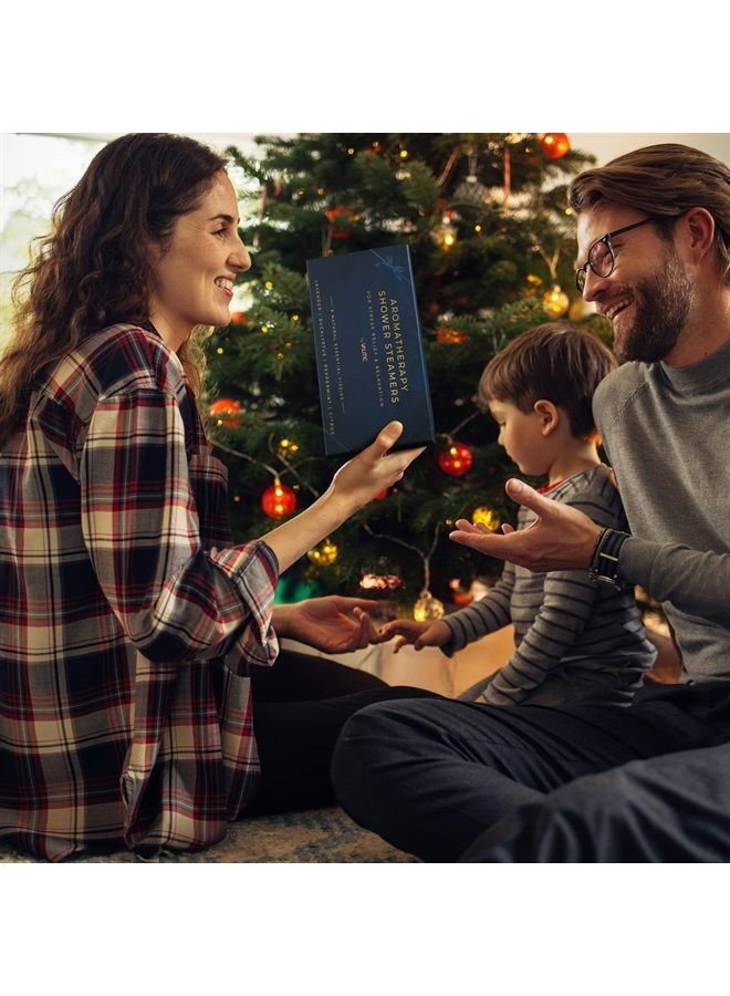 VALITIC أقراص بخار الاستحمام العطرية من فاليتك لتخفيف التوتر والاسترخاء - هدايا للنساء والأمهات في عيد الميلاد - 8 أقراص طبيعية فizzies للاستحمام - 4 روائح - لافندر، يوكاليبتوس، حمضيات، ونعناع - Image 2