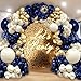 PUFFLD Navy Blue Gold Balloon Graland Arch Kit Double Stuffed Pearl White Royal Blue Chrome Gold with Confetti Balloons for New Year Graduation Birthday Wedding Party Decorations - Image 3