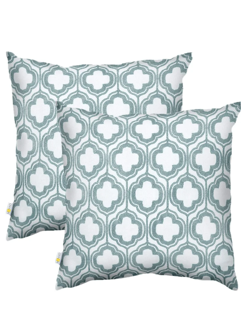 Donetella 2 Piece Embroidered Cushion Cover (45X45cm) Without Filler Blue