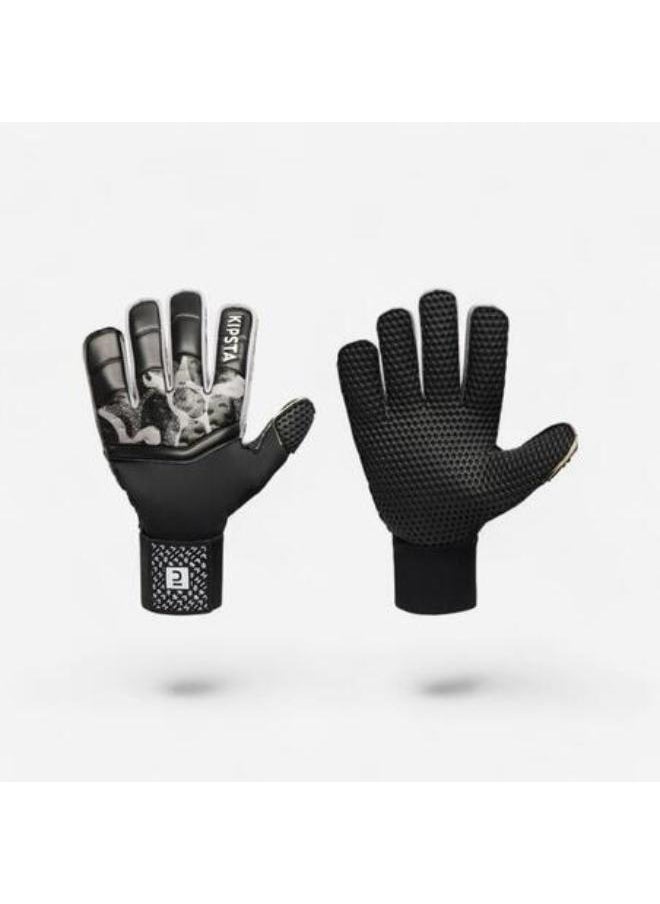 KIPSTA Adult Football Goalkeeper Gloves F100 Superresist - Black/Grey  - Image 1