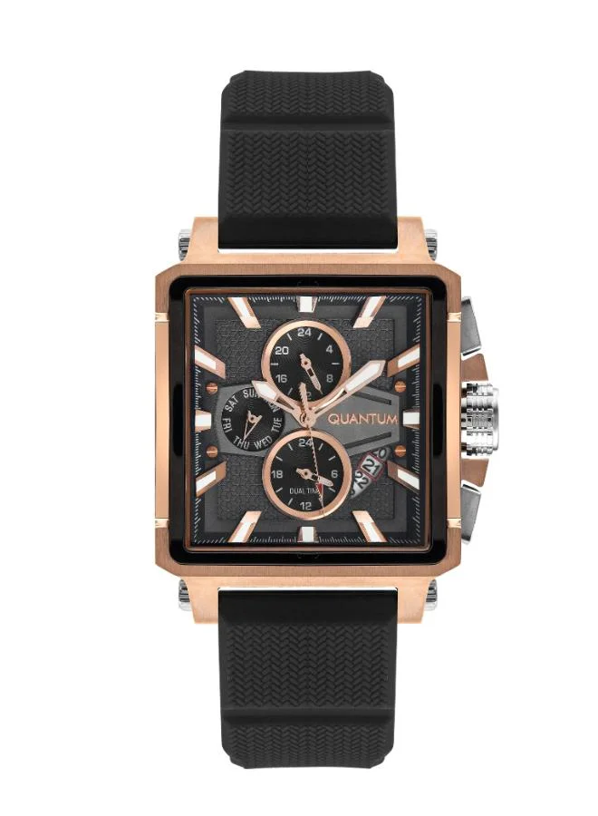 Quantum Men's Silicone Date&Dual Time Watch HNG969.850 - 41.5 mm