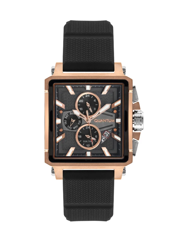Quantum Men's Silicone Date&Dual Time Watch HNG969.850 - 41.5 mm