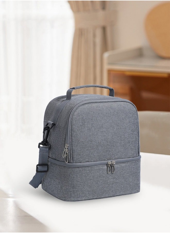 Soft Touch Breast Pump Bag Insulated Lunch Bag Reusable Leakproof Lunch Cooler Bag Thermal Lunch Box Bag for Picnic and Outdoor Activities  - Image 1