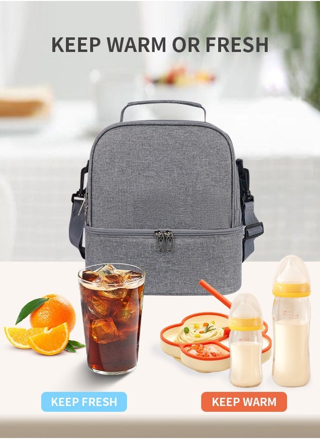 Soft Touch Breast Pump Bag Insulated Lunch Bag Reusable Leakproof Lunch Cooler Bag Thermal Lunch Box Bag for Picnic and Outdoor Activities  - Image 5