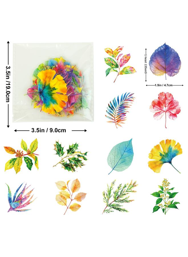 Bluejw 50 PET Creative Hand Account Mushroom Leaves Transparent Plant Stickers Material Decorative Waterproof Stickers - Image 1