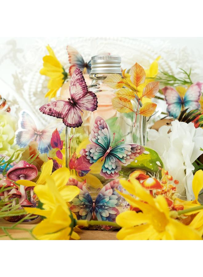 Bluejw 50 PET Creative Hand Account Mushroom Leaves Transparent Plant Stickers Material Decorative Waterproof Stickers - Image 4