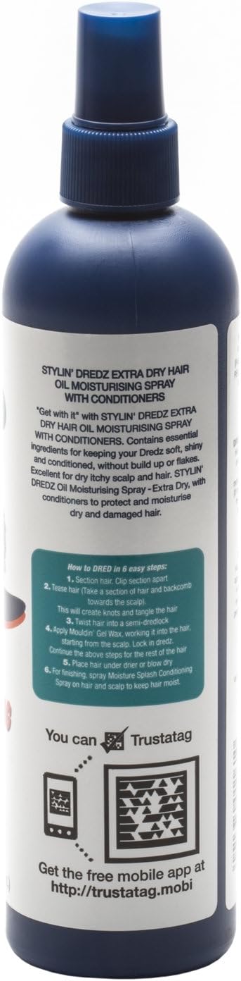 Stylin Dredz Extra Dry Hair Oil Moisturising Spray w Conditioners 350ml Pack of 1 - Image 2