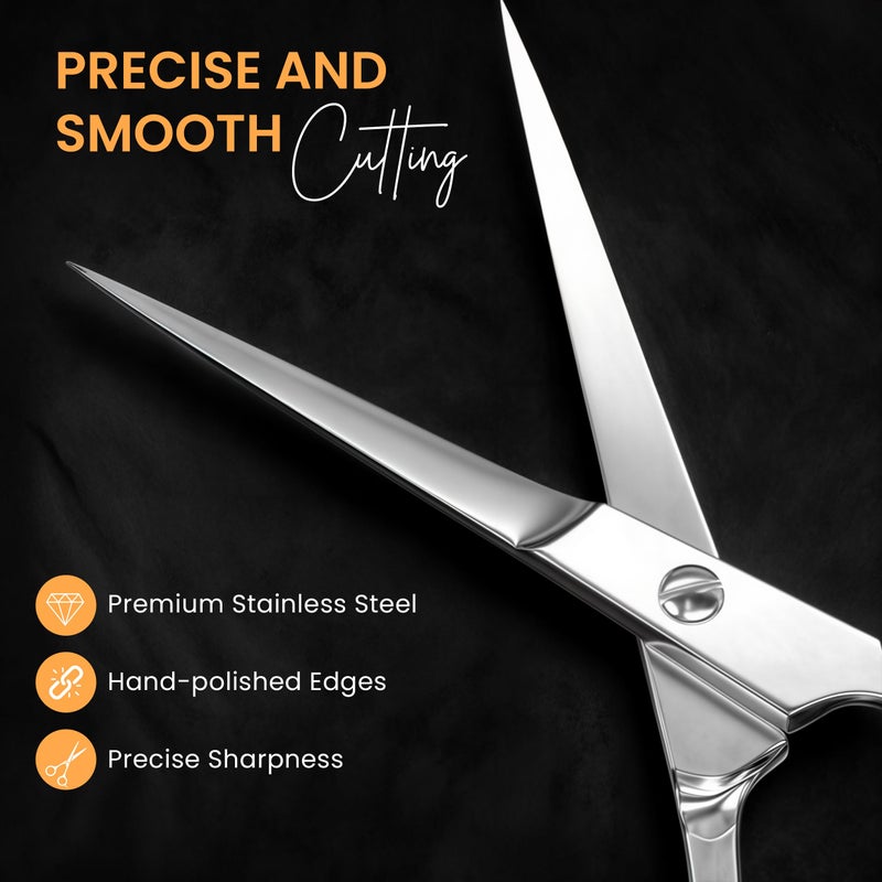 Utopia Care Hair Cutting and Professional Hairdressing Scissors 6.5 Inch, Premium Stainless Steel Shears with Smooth Razor and Sharp Edge Blades for Salons, Men, Women and Kids, Silver - Image 4