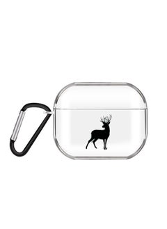 Case Cover For AirPods Pro 3 Cartoon Pattern Transparent TPU Earphone Case with Keychain Deer