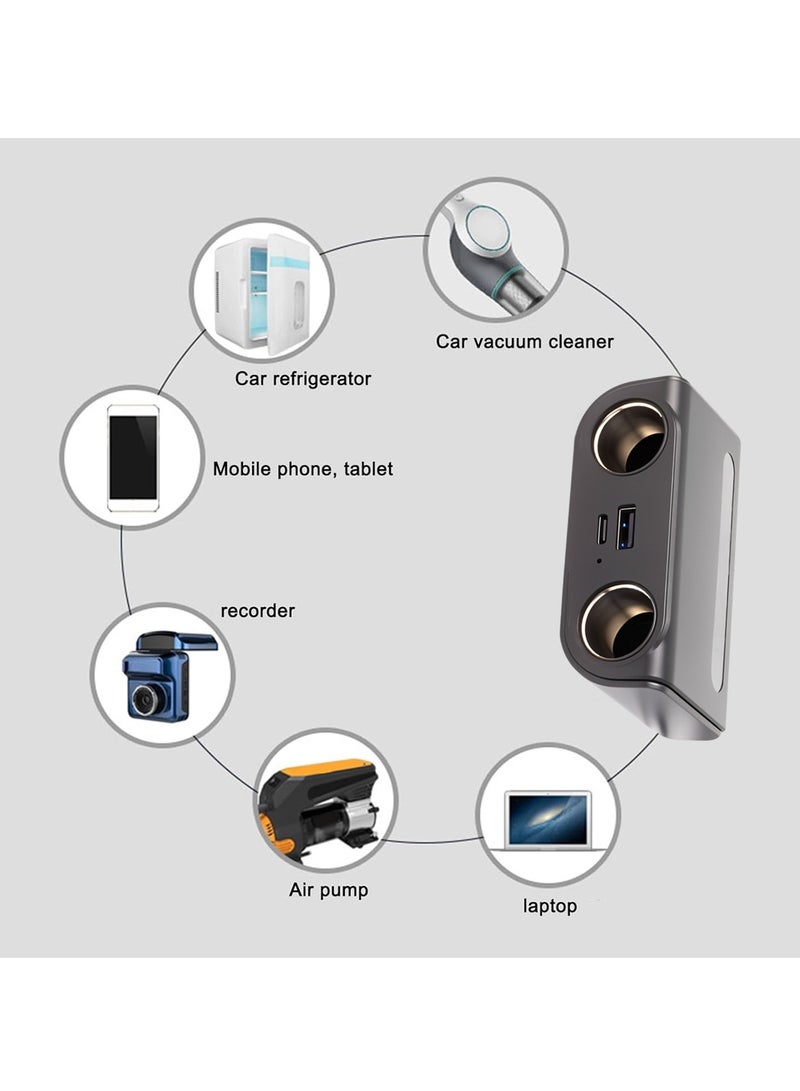 MOB Dual Socket Car Charger with USB Type-A & Type-C | 12-24V | 2.4A | 120cm Cable - Image 5
