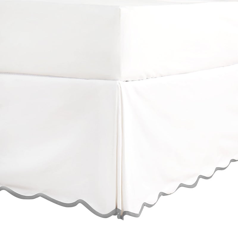 Hi -G HIG OffWhite Chic Full Bed Skirt Easy Fit Scallop Edge Pleated Bedskirts 14 Inch Drop AntiSlip Dust Ruffle Thick Fabric for Enhanced Privacy PreWashed for LongLasting UseN60022 - Image 2