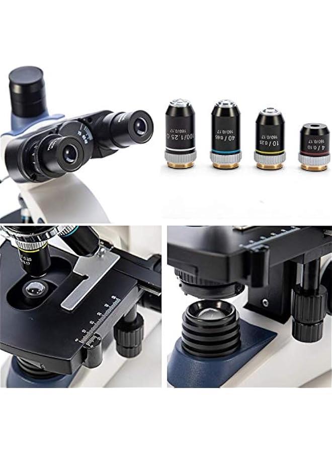 Arabest Swift SW380T 40X-2500X Magnification, Siedentopf Head, Research-Grade Trinocular Microscope Compound Lab with Wide-Field 10X/25X Eyepieces, Mechanical Stage, Ultra-Precise Focusing, Camera-Compatible  - Image 2