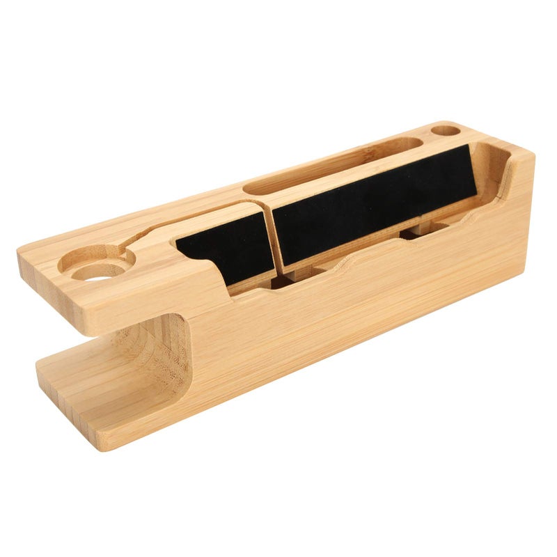 Bamboo Charging Station For Multiple Devices With Cable Management - Image 2