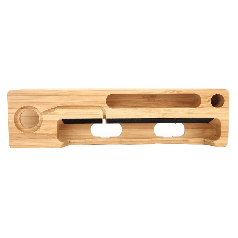 Bamboo Charging Station For Multiple Devices With Cable Management - Image 4