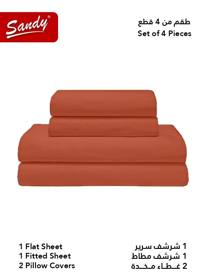 ساندي طقم شراشف سرير ساندي فاخر بجودة الفنادق شرشف مسطح وشرشف مطاط مع أغطية مخدات، طقم من أربعة قطع، شديد النعومة وجيد التهوية وبارد, مقاس نفرين كينج (259 × 274 سم & 200 × 200 +30 سم), طوبي - Image 2