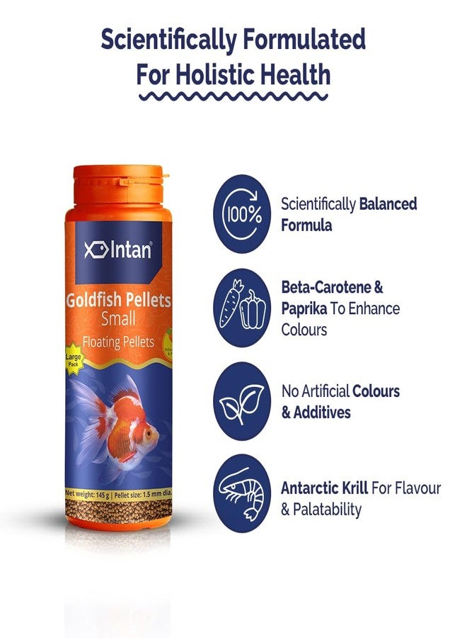 Intan Goldfish Pellets (Small 1.5mm Floating) | 145gm - Highly Nutritious Ornamental Fish Food for All Goldfish - Ryukin, Red Cap, Ranchu & Lionhead | Growel Feeds - Image 4