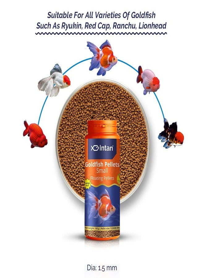 Intan Goldfish Pellets (Small 1.5mm Floating) | 145gm - Highly Nutritious Ornamental Fish Food for All Goldfish - Ryukin, Red Cap, Ranchu & Lionhead | Growel Feeds - Image 2