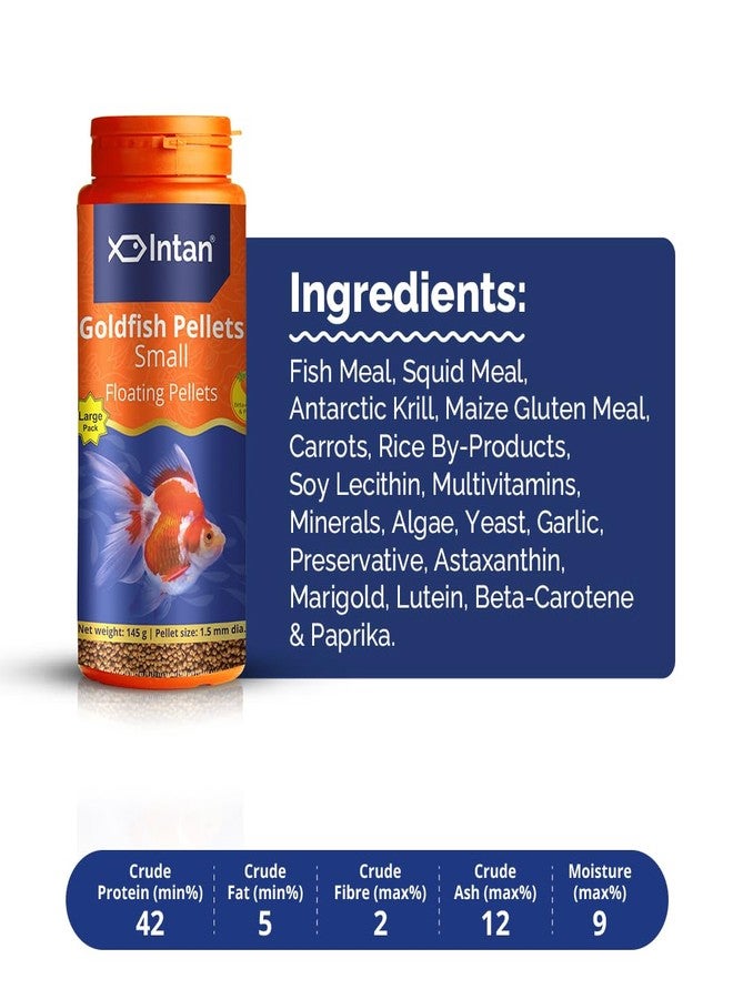 Intan Goldfish Pellets (Small 1.5mm Floating) | 145gm - Highly Nutritious Ornamental Fish Food for All Goldfish - Ryukin, Red Cap, Ranchu & Lionhead | Growel Feeds - Image 3