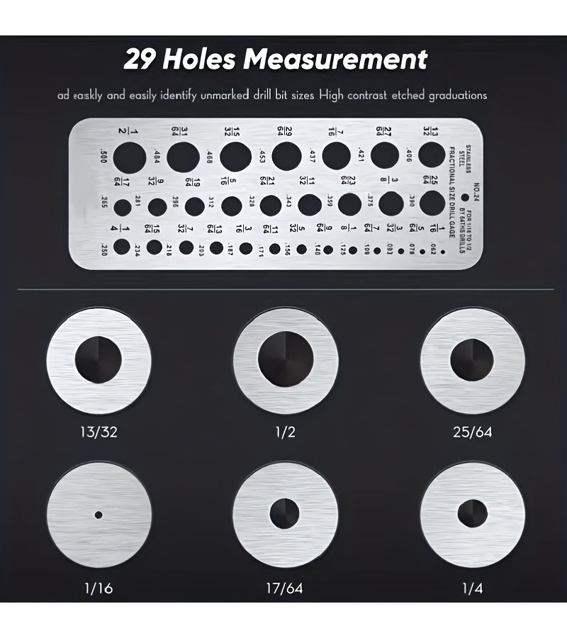 White 29 Hole Drill Gauge for Precision Woodworking Machining - Image 4